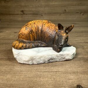 Vintage Maigon Daga Armadillo Mid Century Art Figurine Signed 5.75”L  4”W  3”H